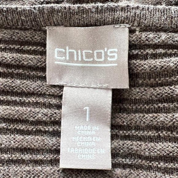 Chico's Coco Brown Large Ribbed Sweater Size Medium (Chico's 1) See Last Image - Picture 6 of 10